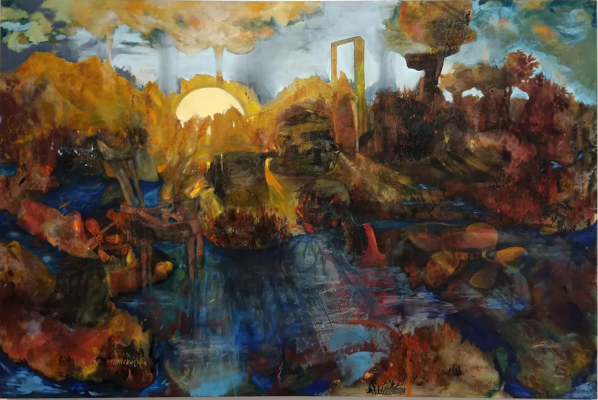 “Whisper of the Urban Veil” 135 x 90 cm Oil on canvas 2016