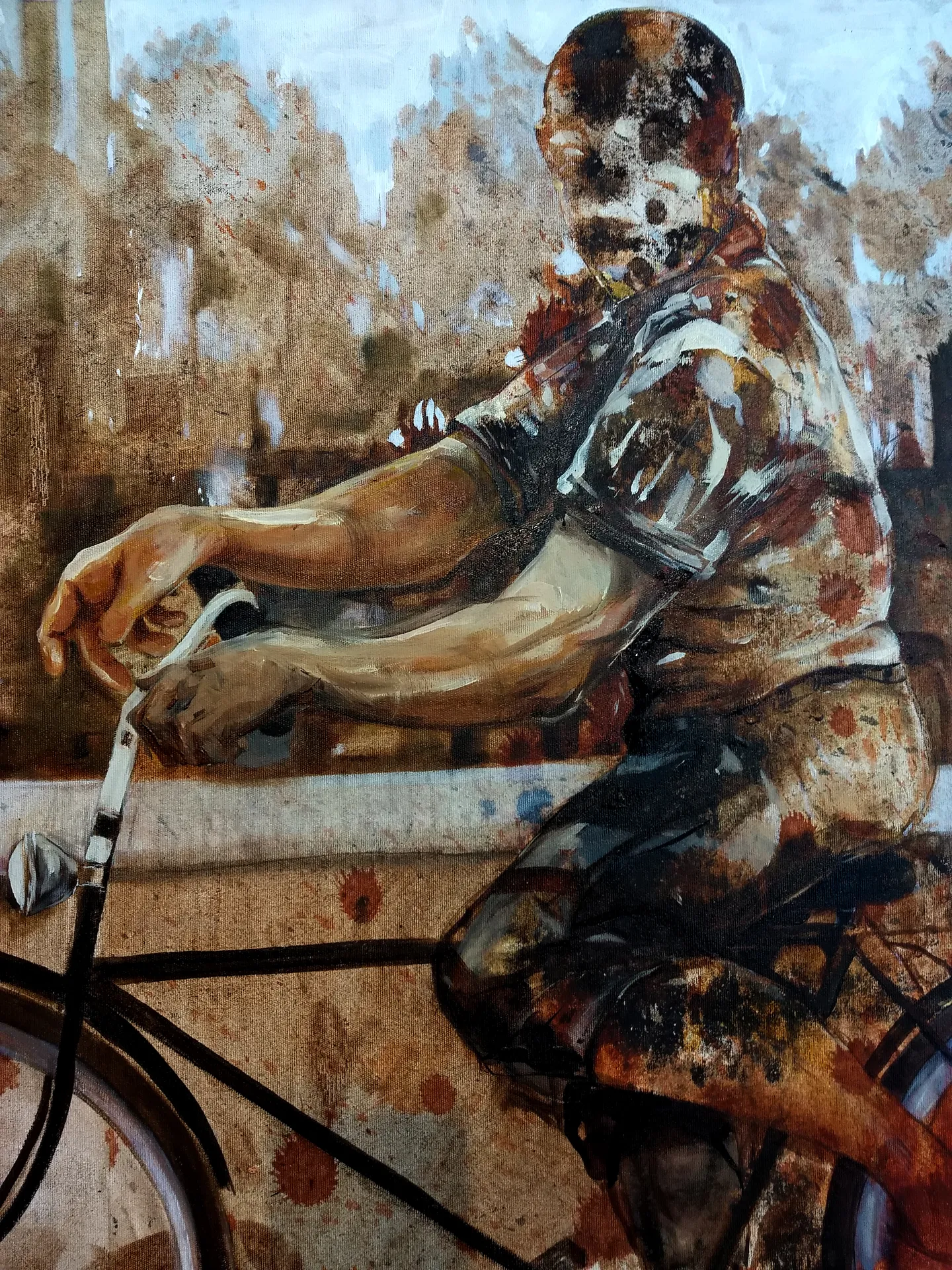 “Journey Through Chaos”, 100 x 100 cm Oil on canvas 2020 (Detail)