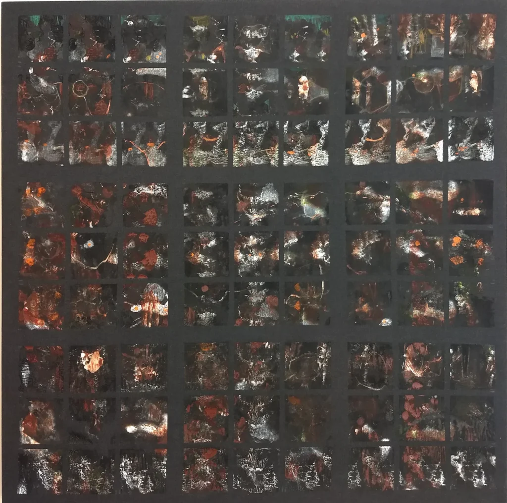 “Position #4” Detail 1/4 118 x 118 cm Oil on canvas 2020