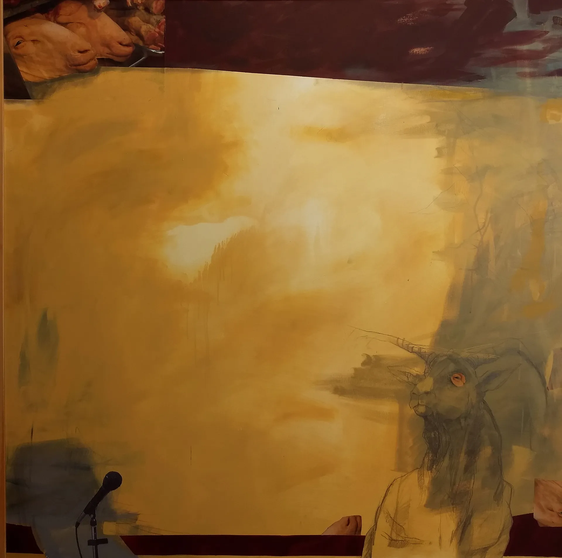 “Closed Microfon” 138 x138 cm Mixed media canvas 2012