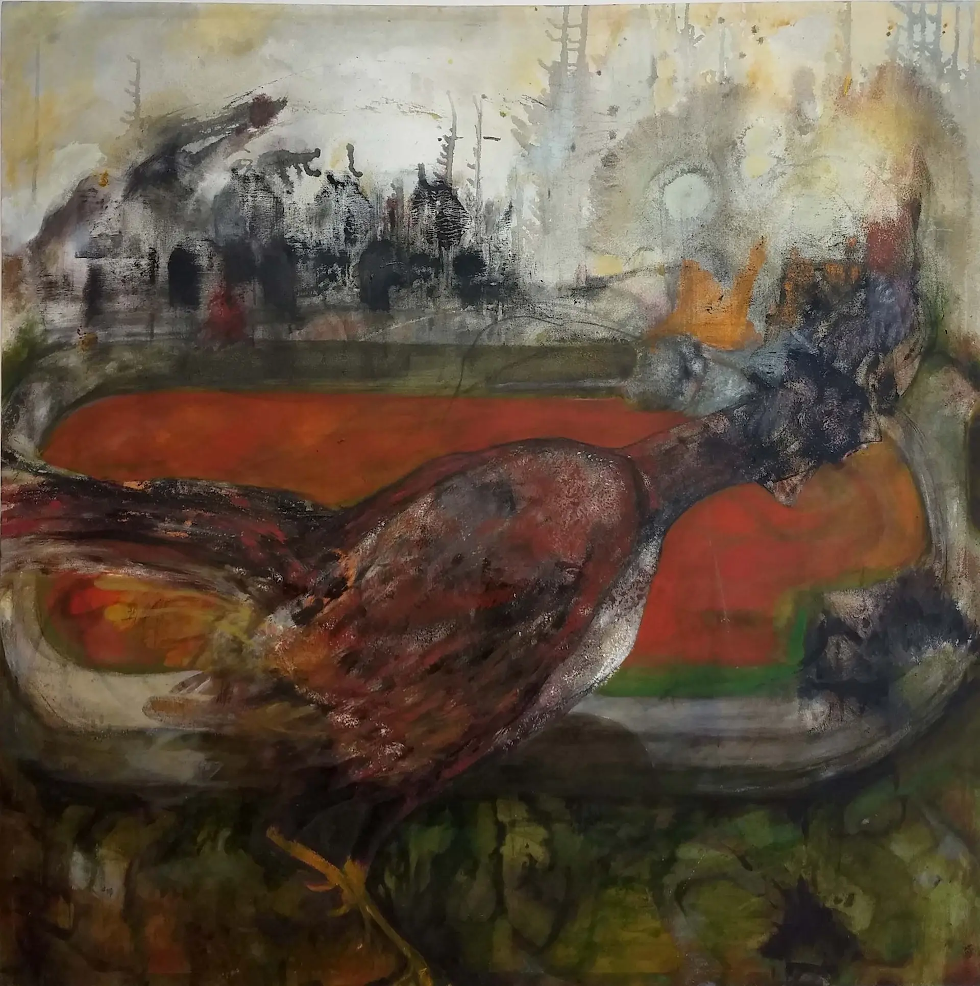 “Resilient Flight”100 x 100 cm Oil on canvas 2019